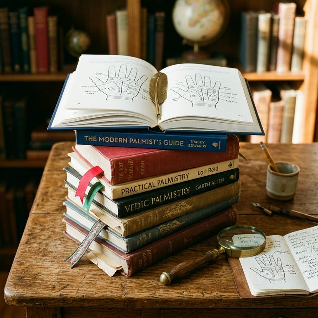 Comparison of open palmistry manuals showing hand diagrams and anatomical charts