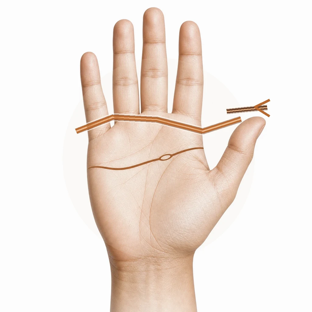 Editorial illustration of a palm with union lines highlighted