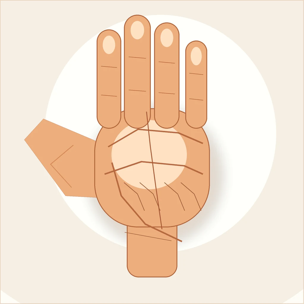 Editorial diagram showing palm measurement method