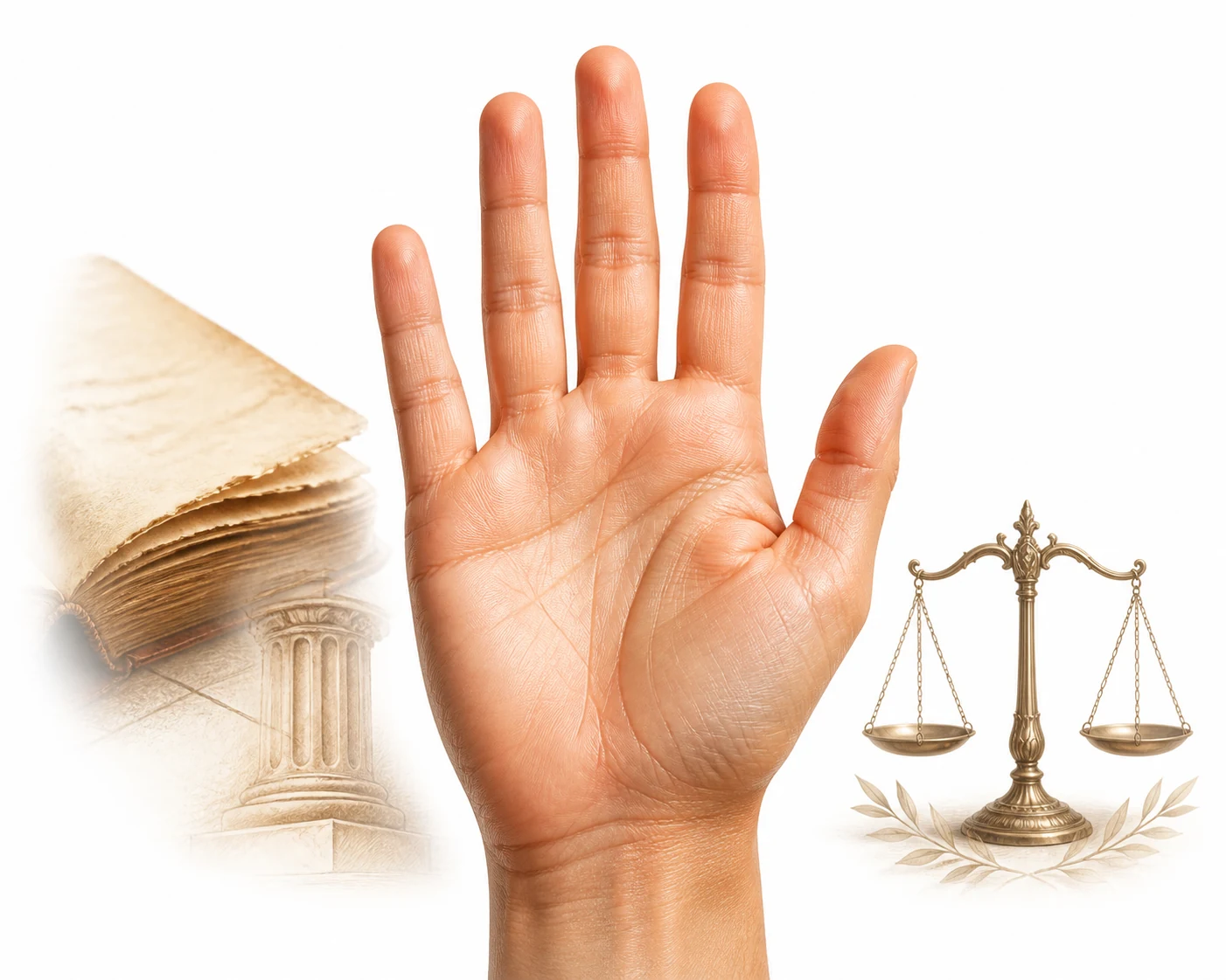 An open palm with a questioning religious or spiritual context, respectful lighting