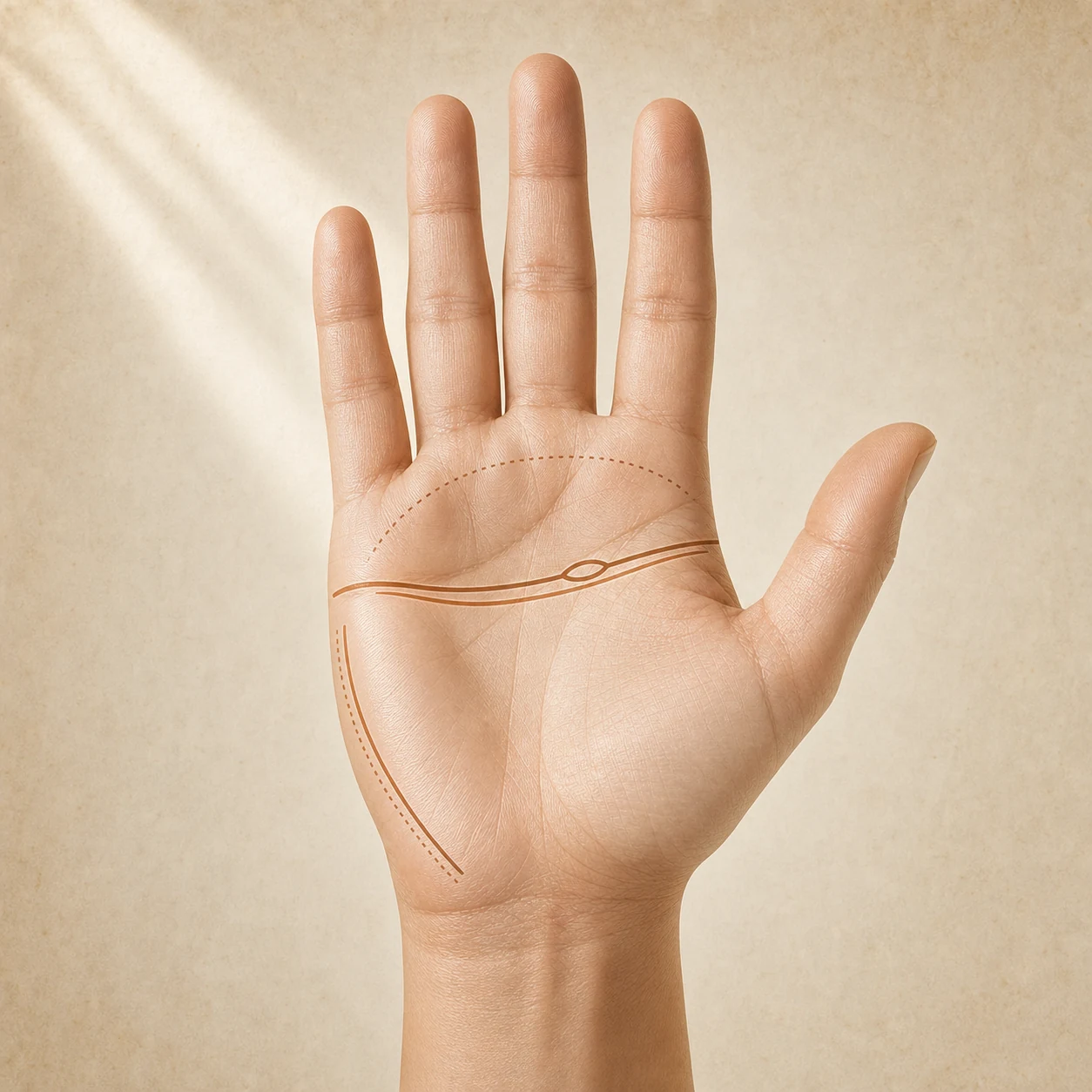 Open hand under a quiet shaft of light