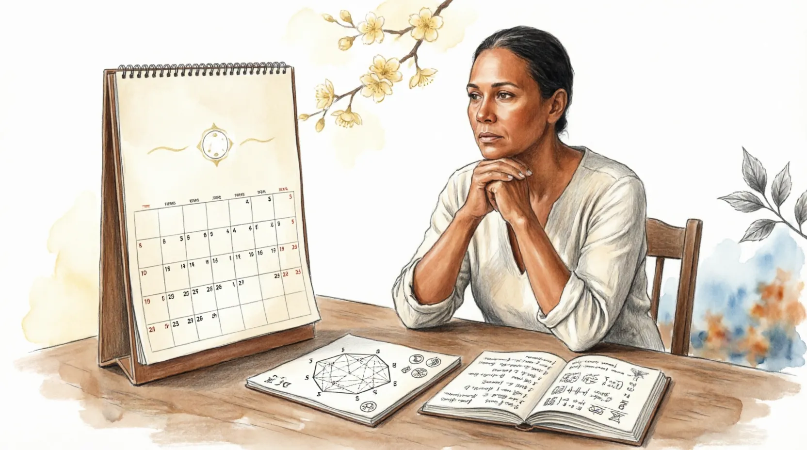 Editorial illustration contrasting a fixed birth date number with a rotating yearly calendar