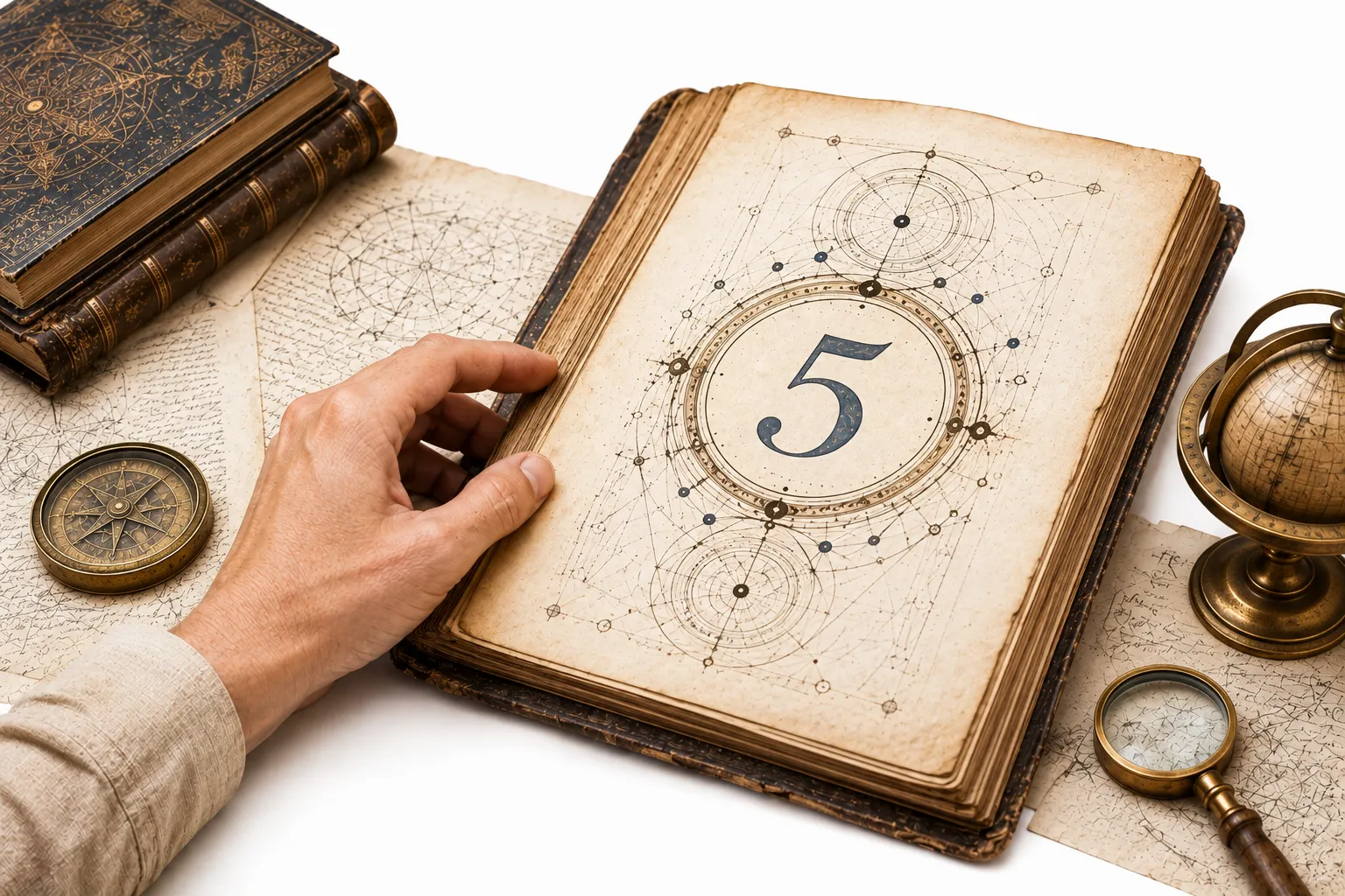 Illustration of a dynamic, in-motion figure representing personality number 5