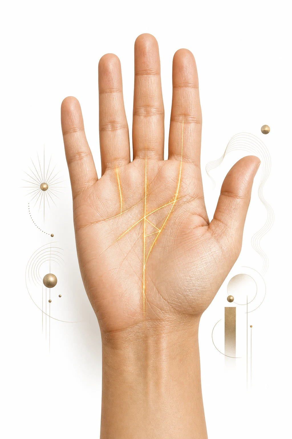 A palm with wealth markers highlighted by location