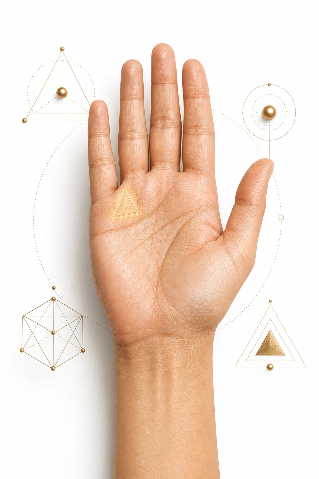 A palm with a money triangle highlighted