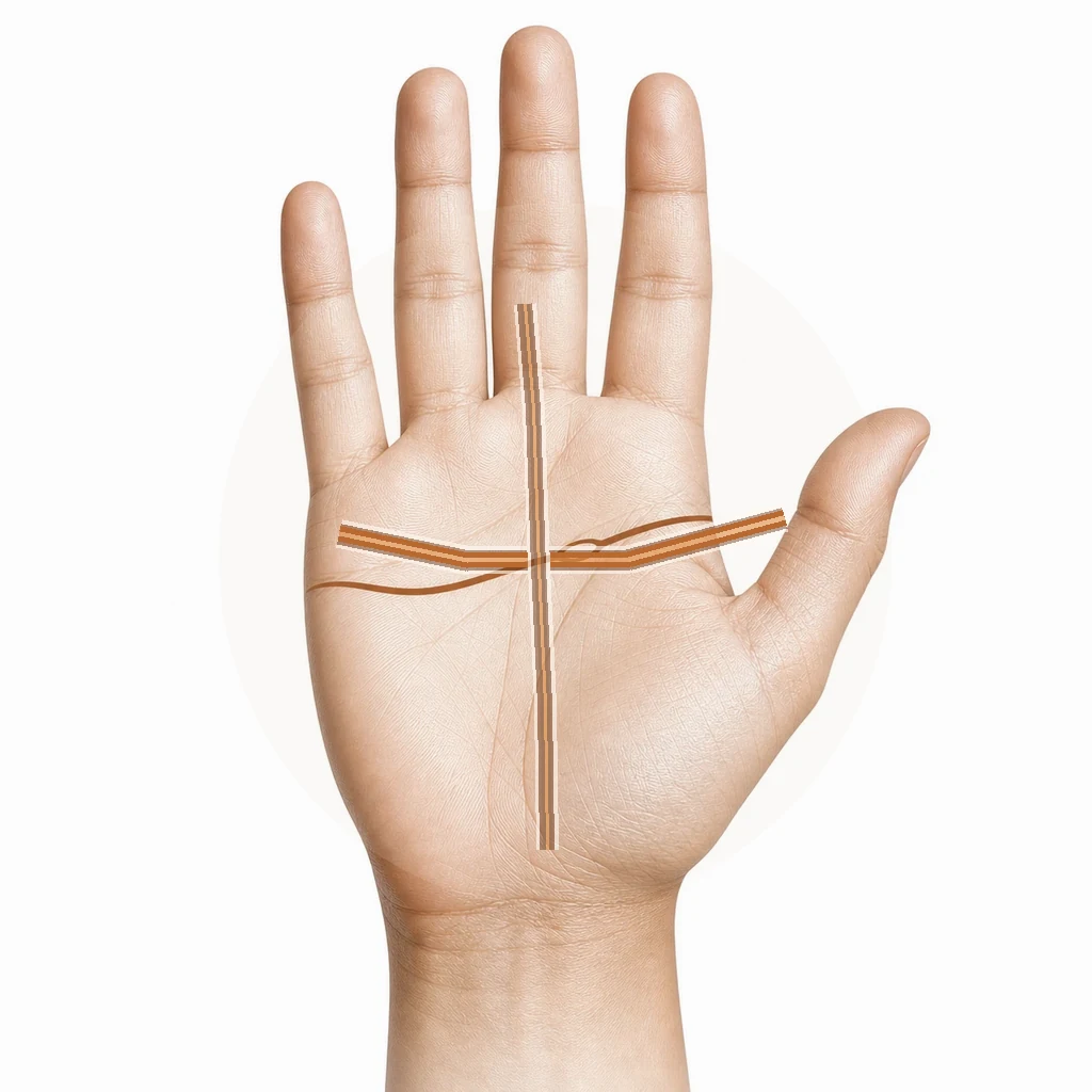 Hand with Apollo line highlighted under the ring finger