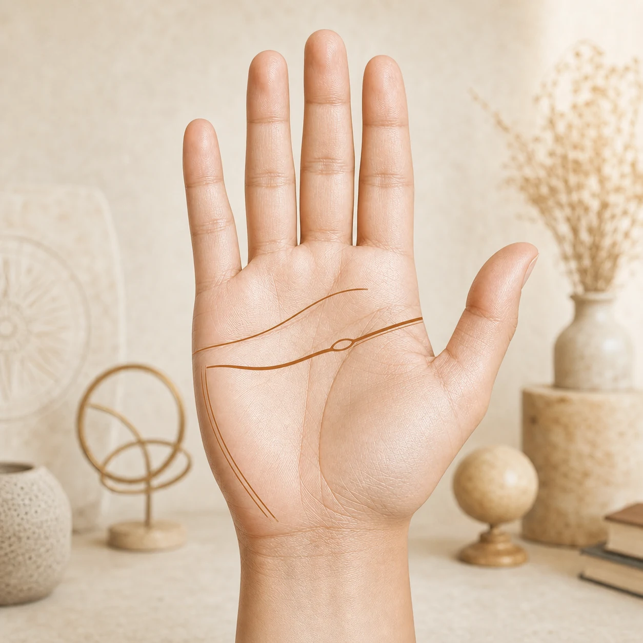Symbolic objects arranged like a museum display