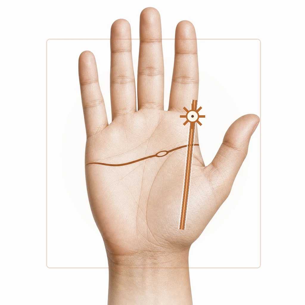Palm diagram with star marks highlighted on different mounts