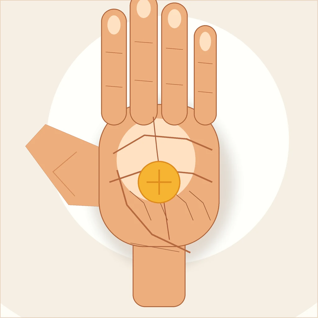 Editorial illustration comparing right and left hands