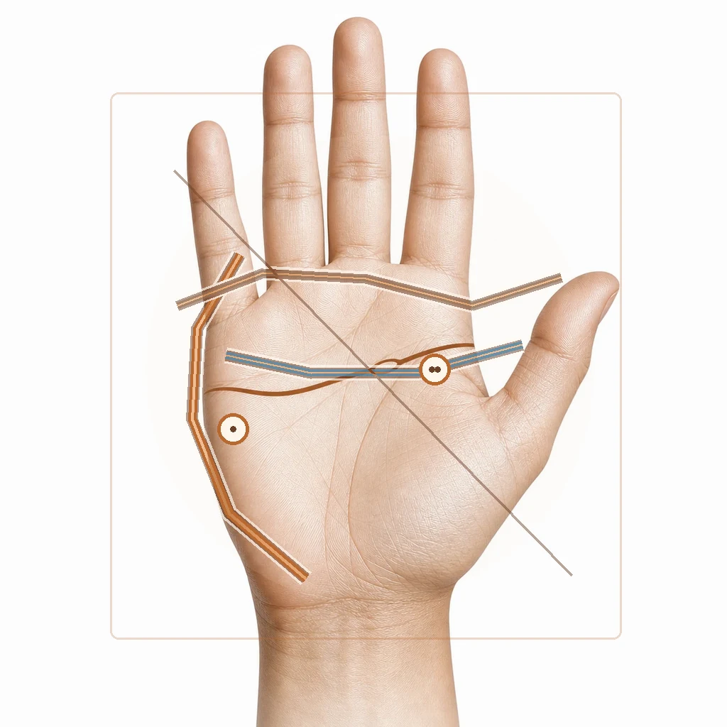 Same palm diagram with two different labelling systems